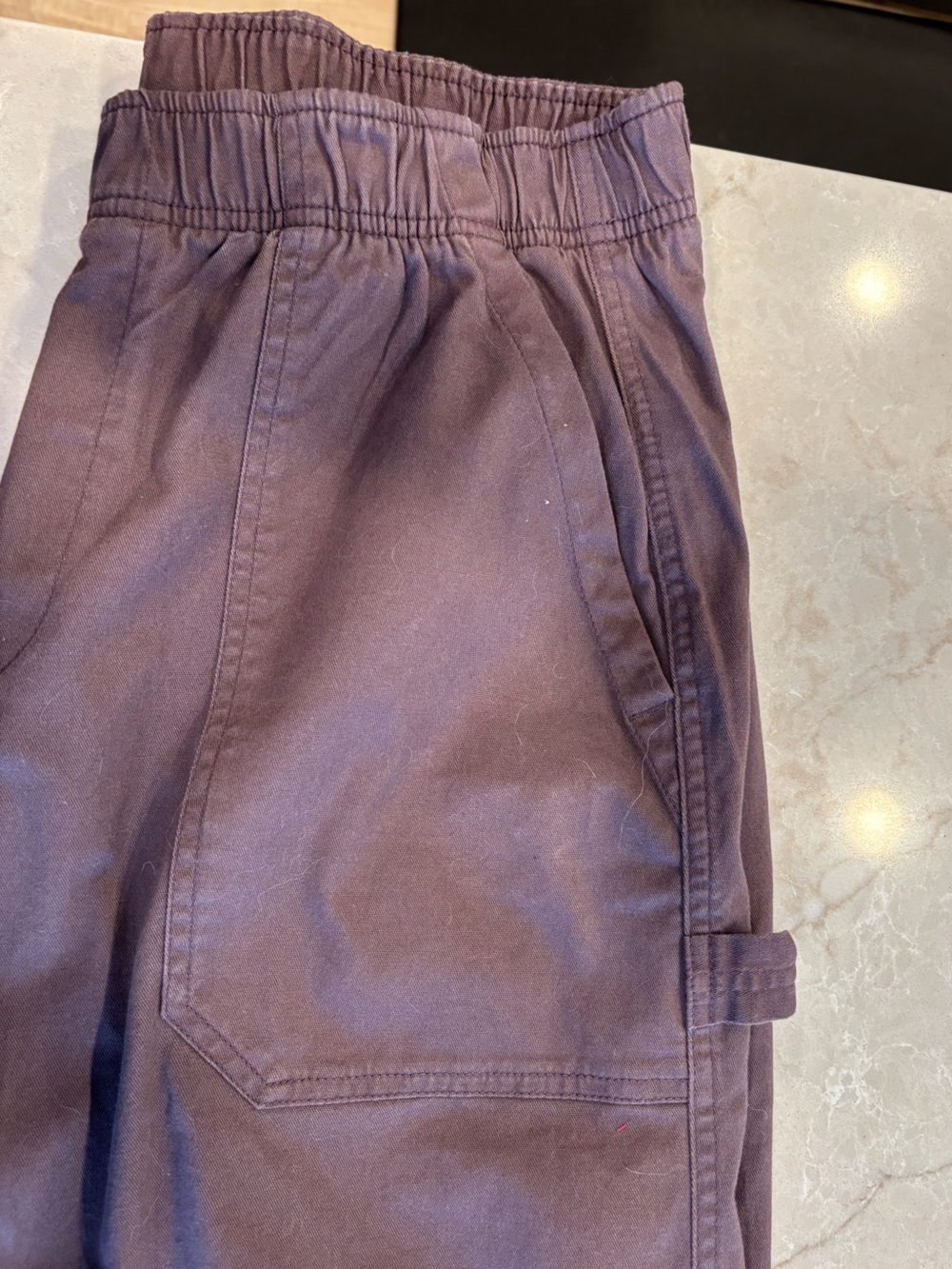 Old Navy Women’s Cargo Ankle Pants in gray- purple - Picture 3 of 5